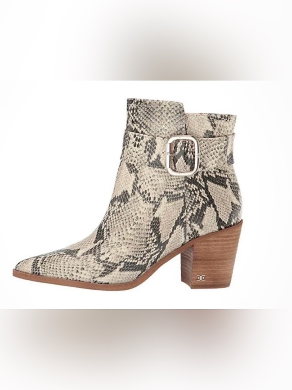 SAM EDELMAN Women's Leather Boots Snakeskin Print Leonia Booties SIZE 8M